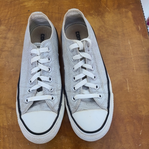 Converse All ☆ Star Silver Sneaker Athletic - Picture 4 of 9